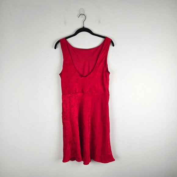 AQUA x Liat Baruch Red Floral Jacquard Sleeveless Mini Dress Holiday Party Chic - Picture 5 of 13